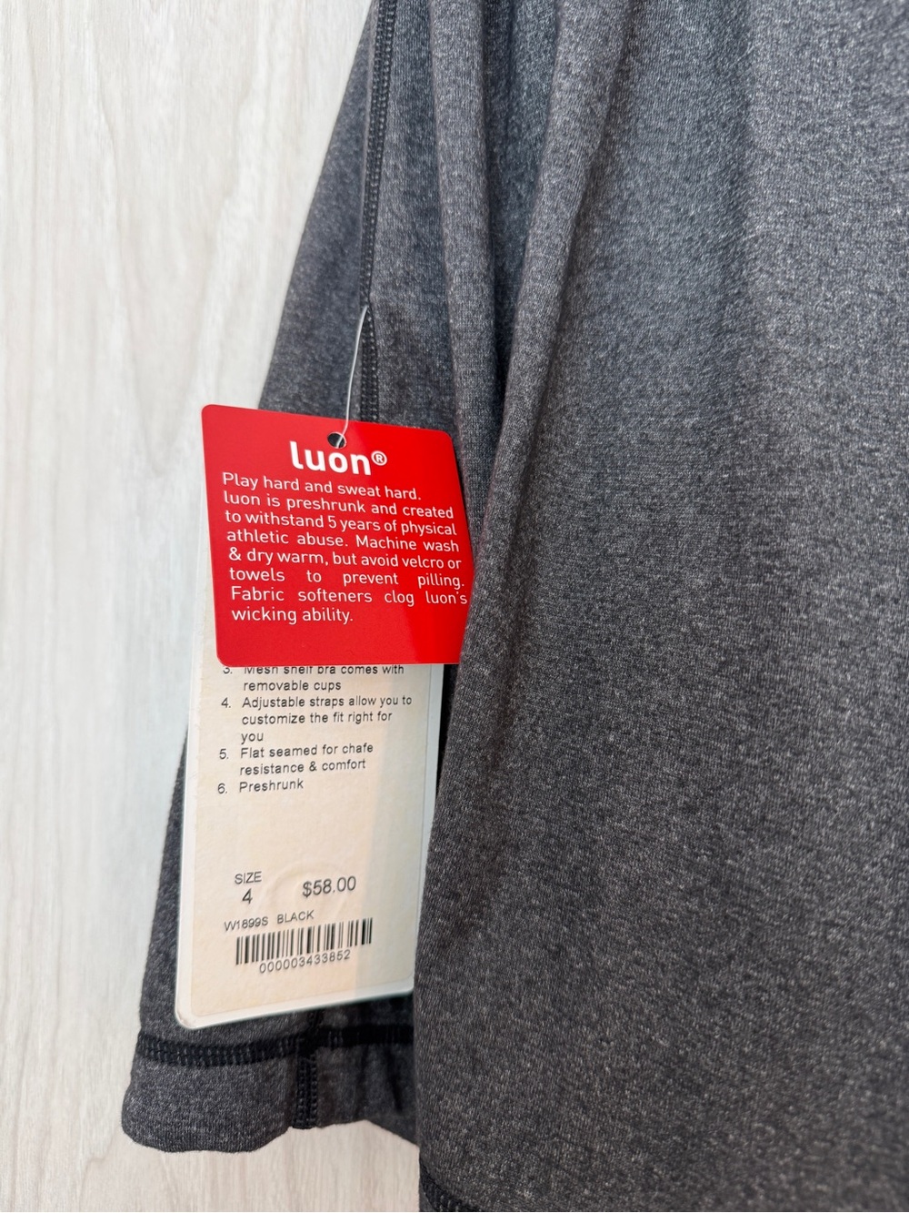 Lululemon blk/gray Strappy workout top - Picture 3 of 6